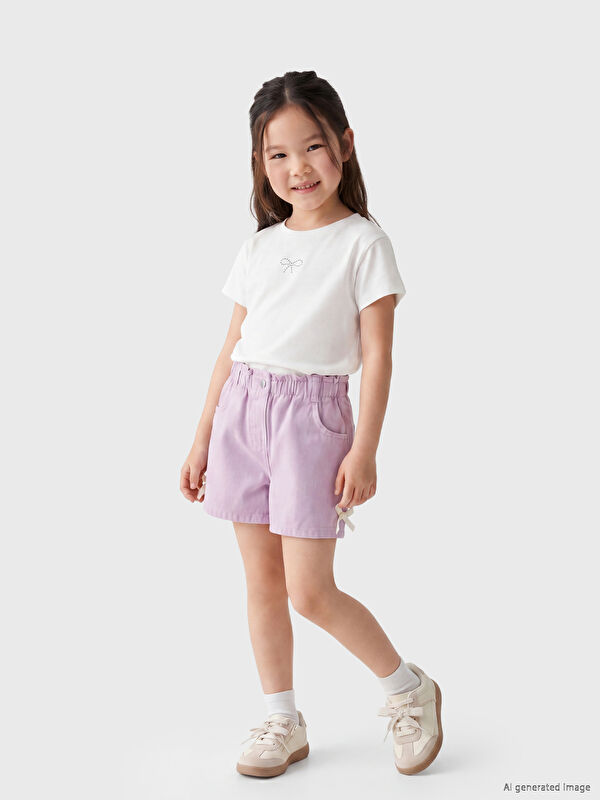 LCW Kids Fiyonk Detaylı Kız Çocuk Şort