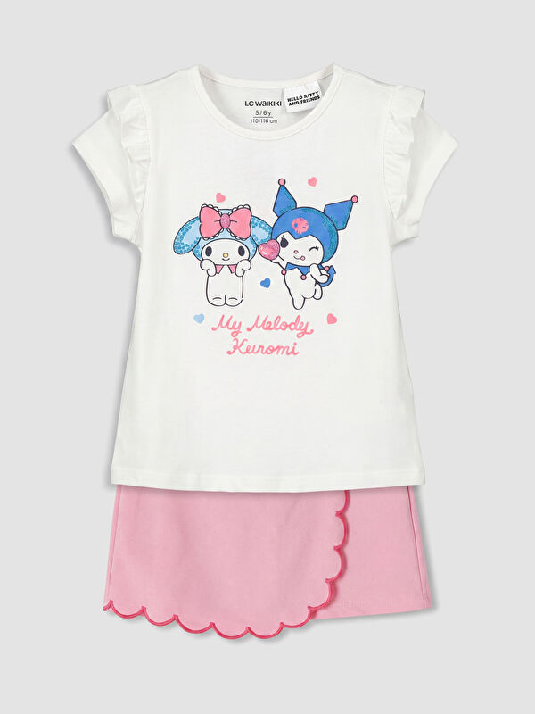 LCW Kids Hello Kitty ve Kuromi Baskılı Kız Çocuk Takım
