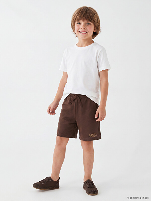 LCW Kids Elastic Waist Boys' Printed Shorts