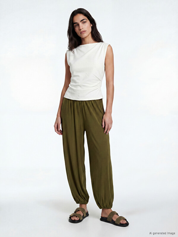 LCW Vision Beli Lastikli Kadın Jogger Pantolon