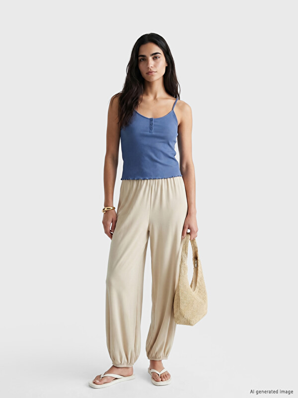 LCW Vision Beli Lastikli Kadın Jogger Pantolon