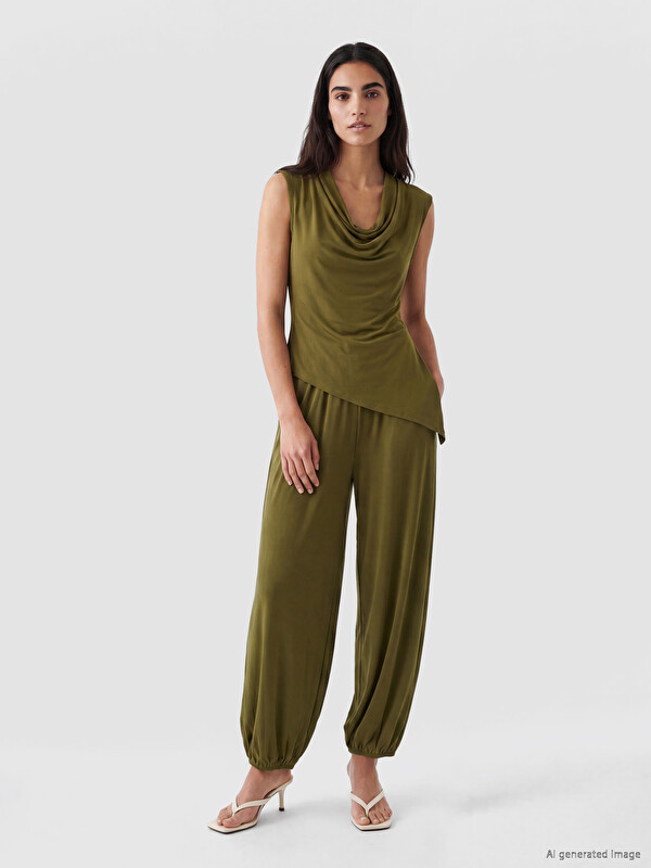 LCW Vision Beli Lastikli Kadın Jogger Pantolon