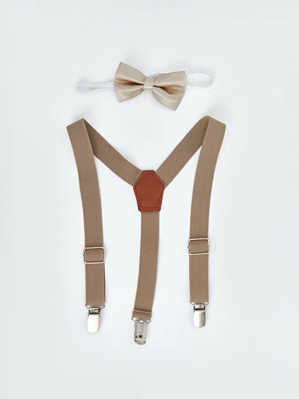 LCW baby Erkek Bebek Pantolon Askısı ve Papyon