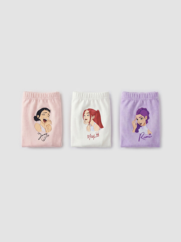 LCW Kids K-pop Demon Hunters Baskılı Kız Çocuk Boxer 3'lü