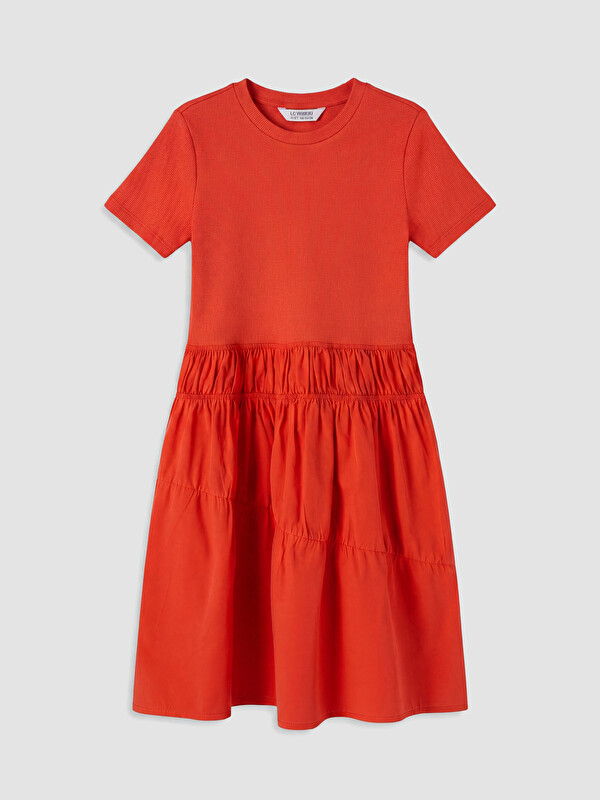 LCW Kids Bisiklet Yaka Kız Çocuk Elbise