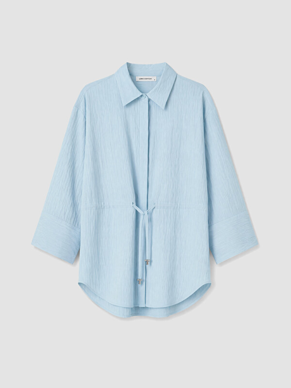 LCW EVERYDAY Çizgili Oversize Armürlü Kadın Gömlek