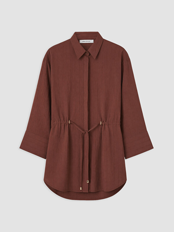 LCW EVERYDAY Çizgili Oversize Armürlü Kadın Gömlek