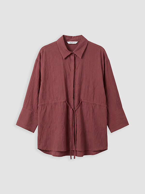 LCW EVERYDAY Çizgili Oversize Armürlü Kadın Gömlek