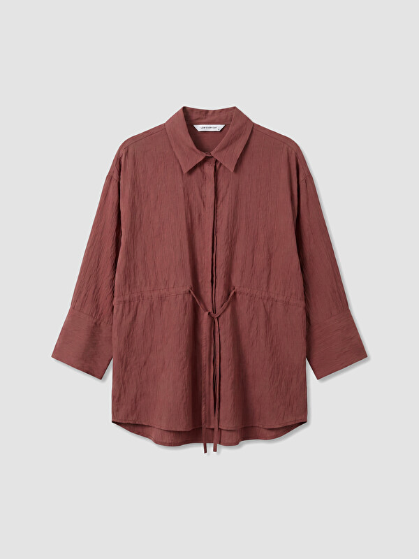 LCW EVERYDAY Çizgili Oversize Armürlü Kadın Gömlek