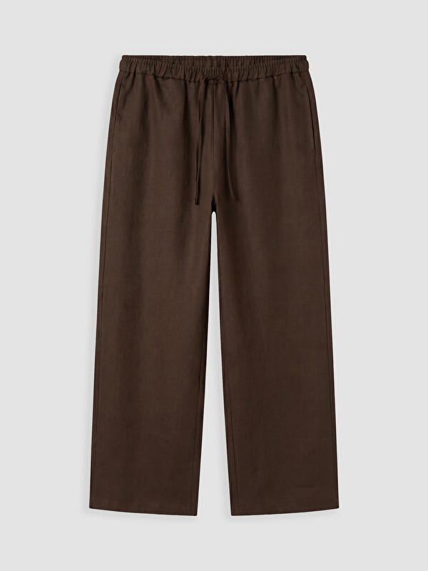 LCW Modest Beli Lastikli Kadın %100 Keten Pantolon