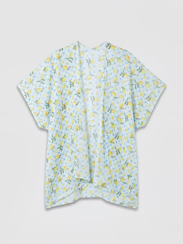 LCW DREAM Şal Yaka Limon Desenli Kadın Kimono