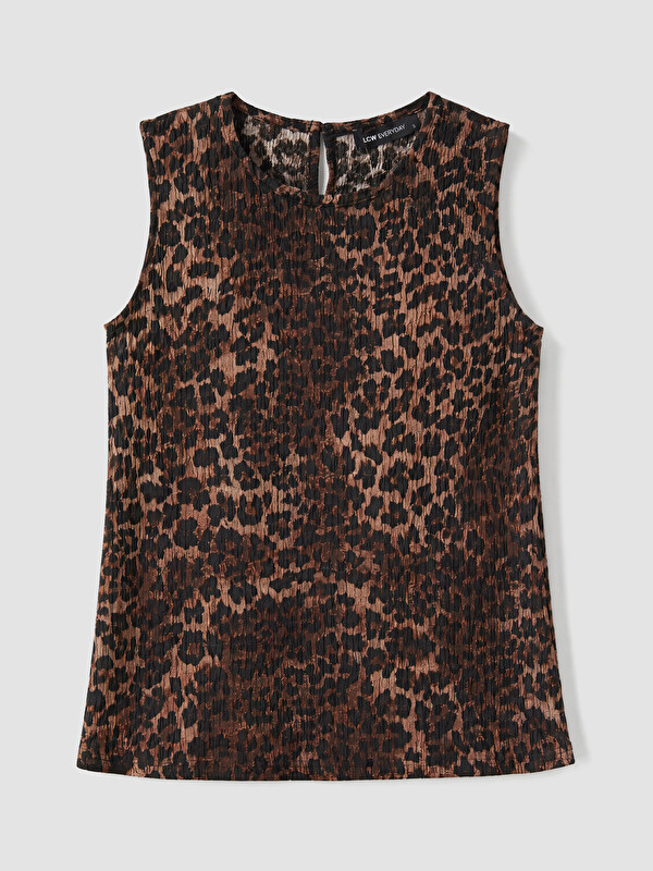 LCW EVERYDAY Bisiklet Yaka Leopar Desenli Bluz