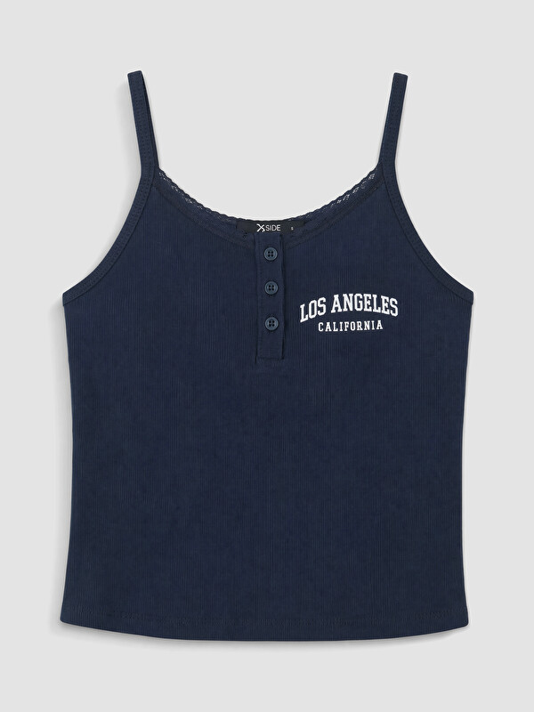 XSIDE U Yaka Los Angeles Baskılı Kadın Crop Atlet