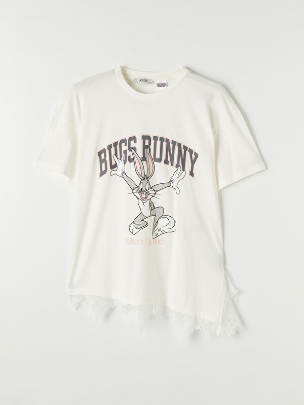 XSIDE Bugs Bunny Baskılı %100 Pamuklu Kadın Tişört
