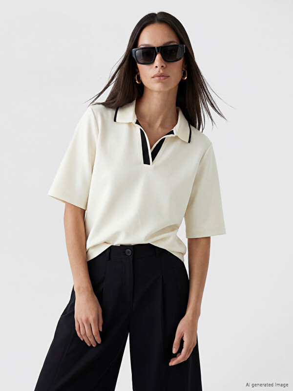 LCW EVERYDAY Polo Yaka Soft Touch Kadın Tişört