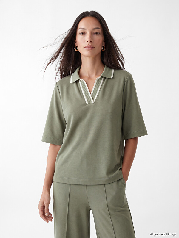 LCW EVERYDAY Polo Yaka Soft Touch Kadın Tişört