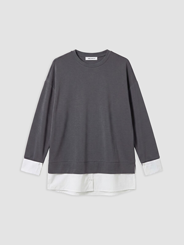 LCW EVERYDAY Soft Touch Oversize Women's Sweatshirt Tunic