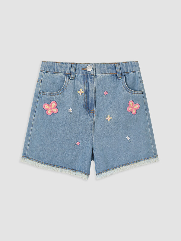 LCW Kids Embroidered Girls' Jean Shorts