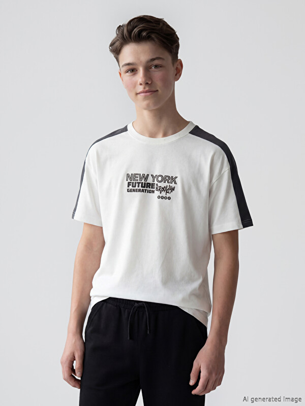 LCW Kids New York Baskılı Erkek Çocuk Tişört