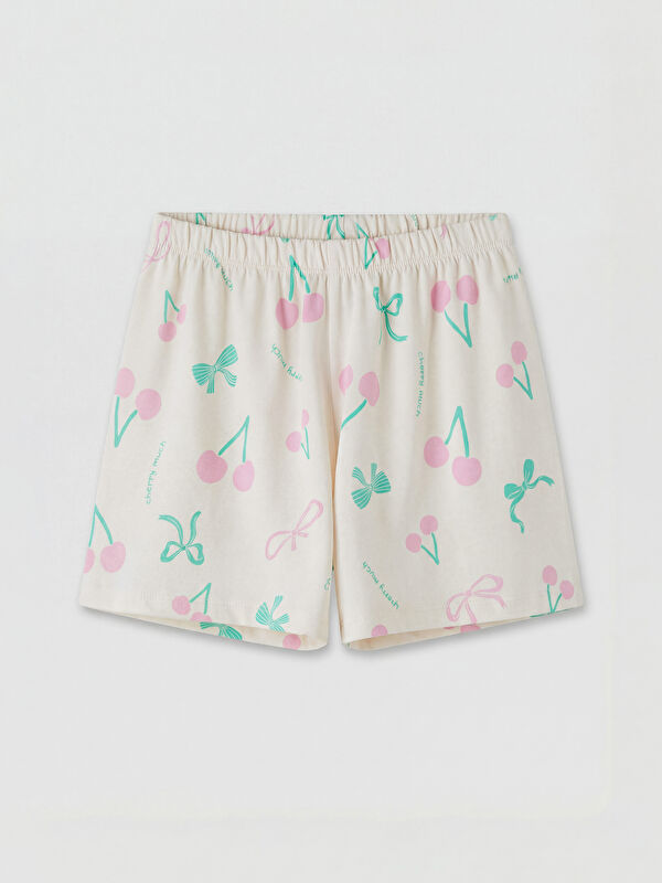 LCW Kids Desenli Kız Çocuk Pijama Şort