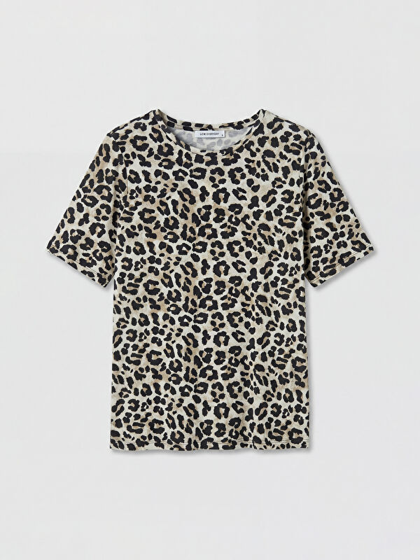 LCW EVERYDAY Leopar Desenli Kadın Tİşört
