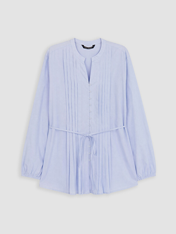LCW Modest Pileli Kuşaklı Oversize Kadın Gömlek Tunik