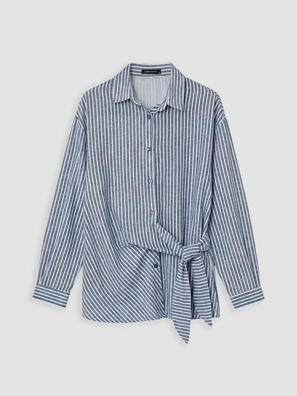 LCW Vision Tie Detailed Striped Women's Shirt