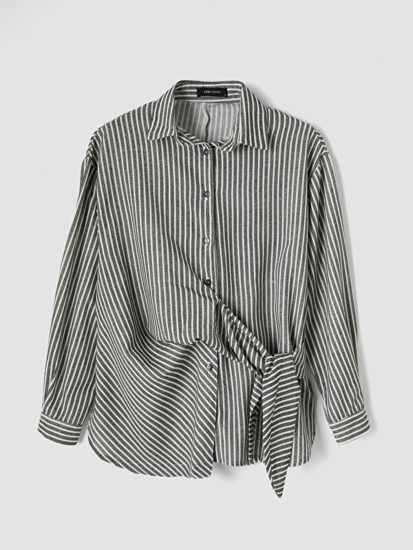 LCW Vision Tie Detailed Striped Women's Shirt