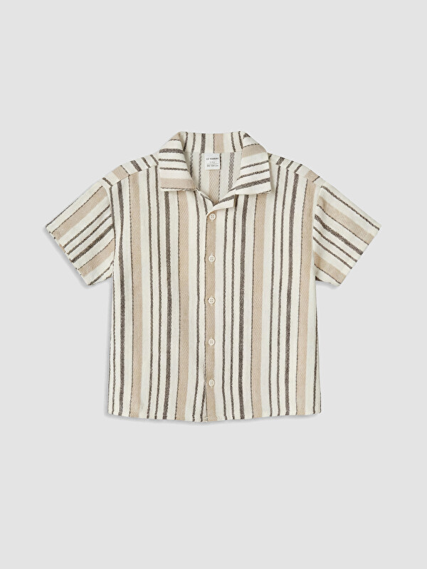 LCW baby Çizgili Poplin Erkek Bebek Gömlek
