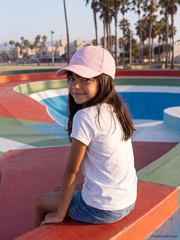 LCW ACCESSORIES Bow Embroidered Girls' Baseball Cap
