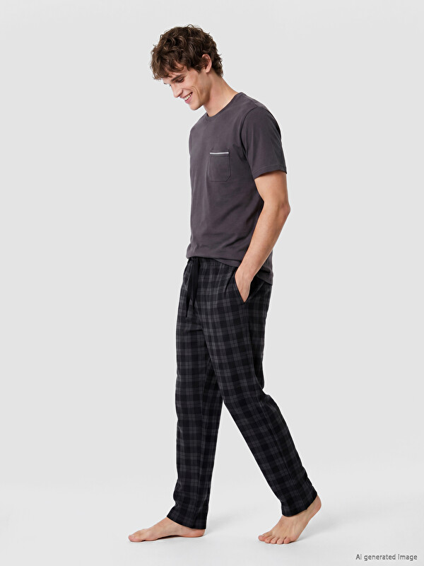LC WAIKIKI Standart Kalıp Ekose Desenli Erkek Pijama Altı