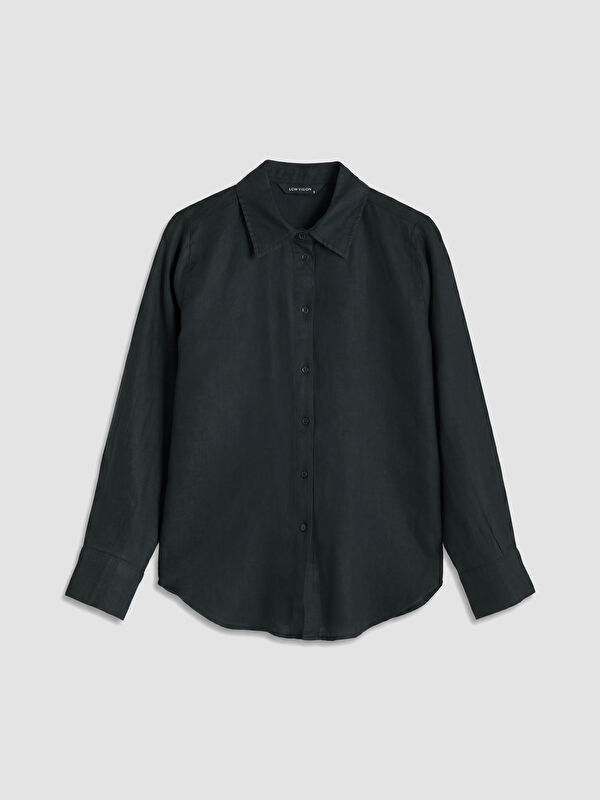LCW Vision Oversize Kadın Keten Gömlek