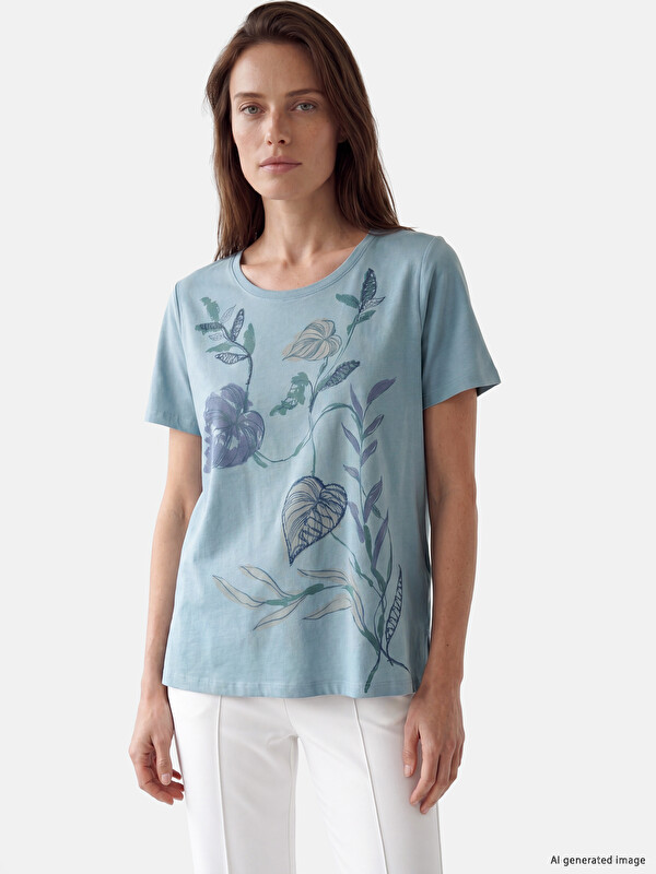 LCW Grace Printed %100 Cotton Women's T-Shirt