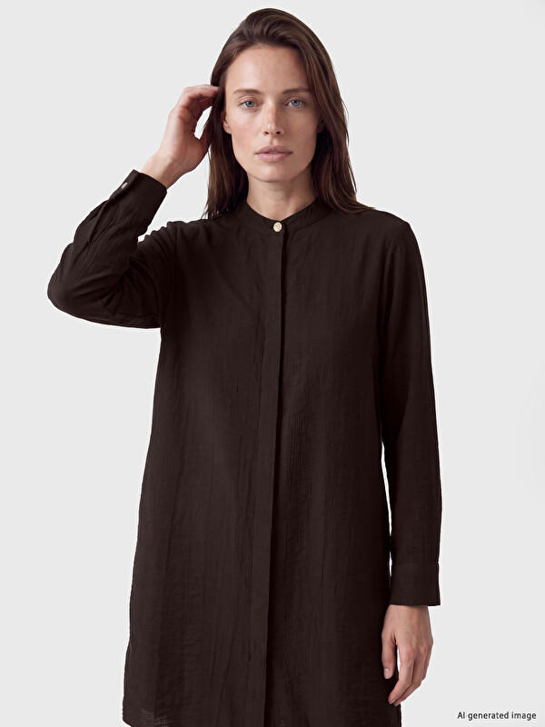 LCW Grace Grandad Collar Women's Shirt Tunic