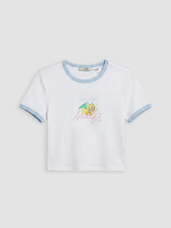 XSIDE Bisiklet Yaka Tweety Baskılı Kadın Tişört