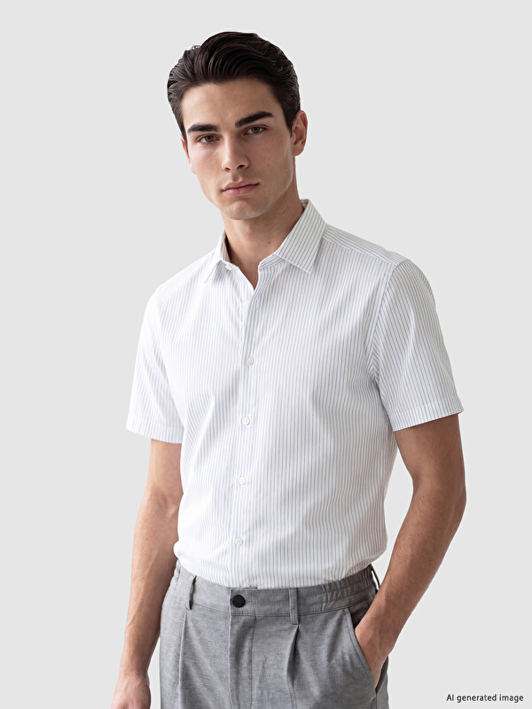 LCW BUSINESS Slim Fit Çizgili Erkek Gömlek