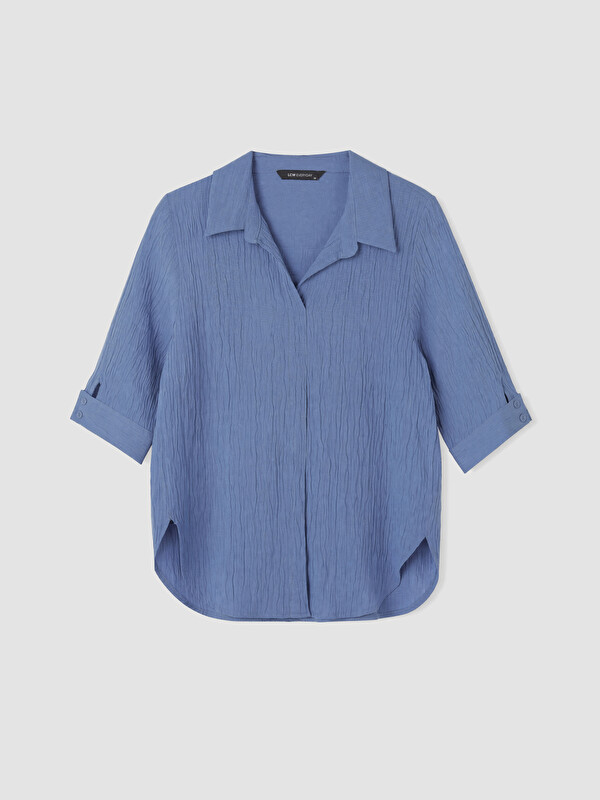 LCW EVERYDAY Gömlek Yaka Dokulu Oversize Bluz