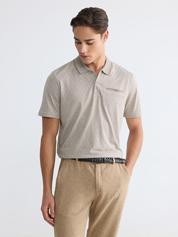 LCWAIKIKI Classic Polo Yaka Desenli Erkek Tişört