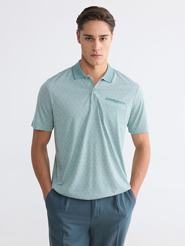 LCWAIKIKI Classic Polo Yaka Desenli Erkek Tişört