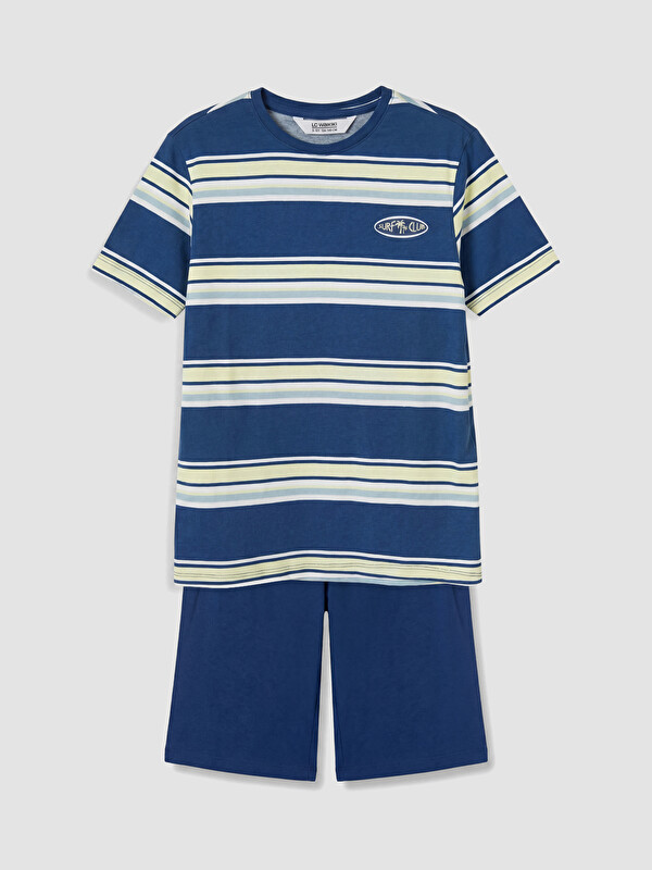 LCW Kids Bisiklet Yaka Erkek Çocuk Şortlu Pijama Takımı