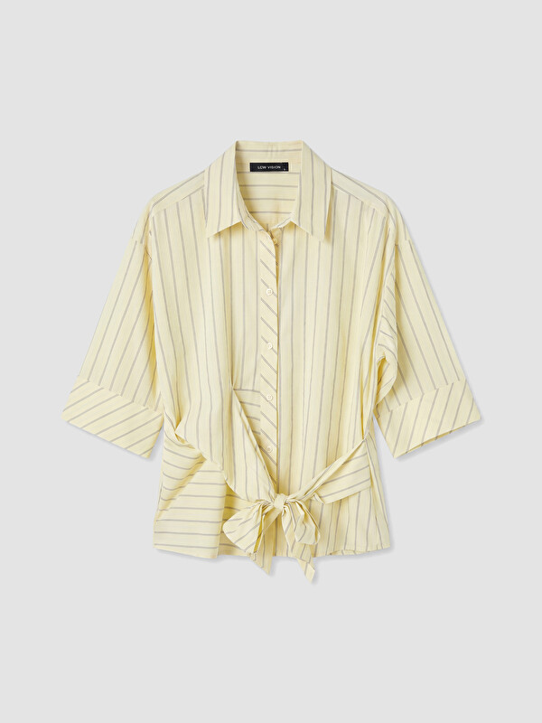 LCW Vision Tie-Waist Striped Women's Shirt