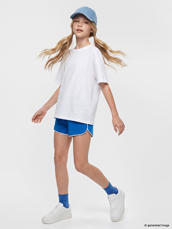 LCW Kids Beli Lastikli Kız Çocuk Soft Touch Şort