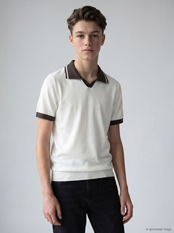 LCW Kids Polo Yaka Erkek Çocuk Triko Kazak