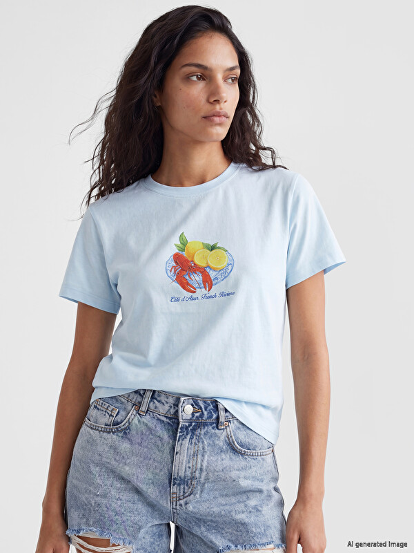XSIDE Printed 100% Cotton Women's T-Shirt