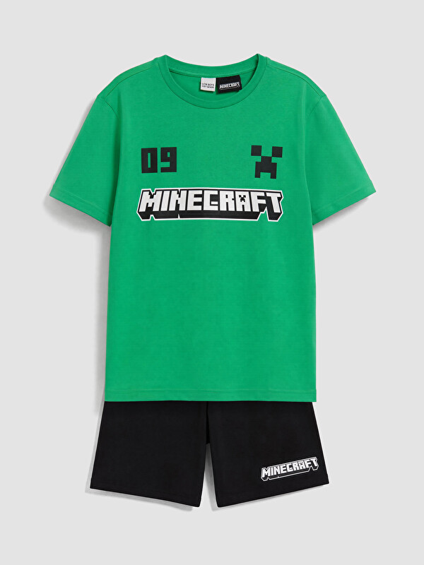 LCW Kids Minecraft Baskılı Erkek Çocuk Şortlu Pijama Takımı