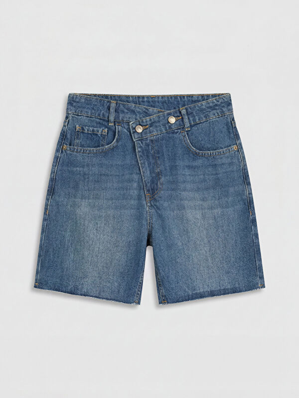 LCW Jeans Çapraz Düğme Kapamalı Kadın Jean Şort