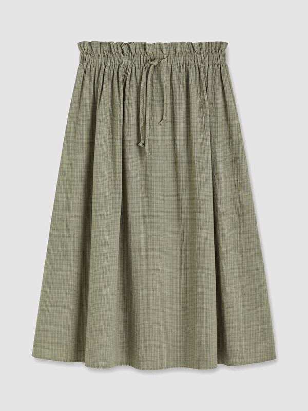 LCW Modest Beli Lastikli Ekose Etek