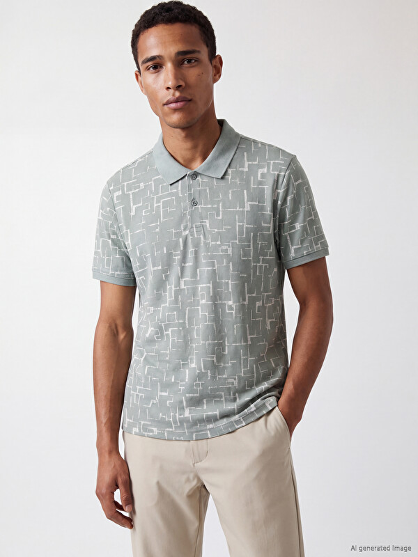 LCW Vision T-shirt polo me motive nga pike për meshkuj