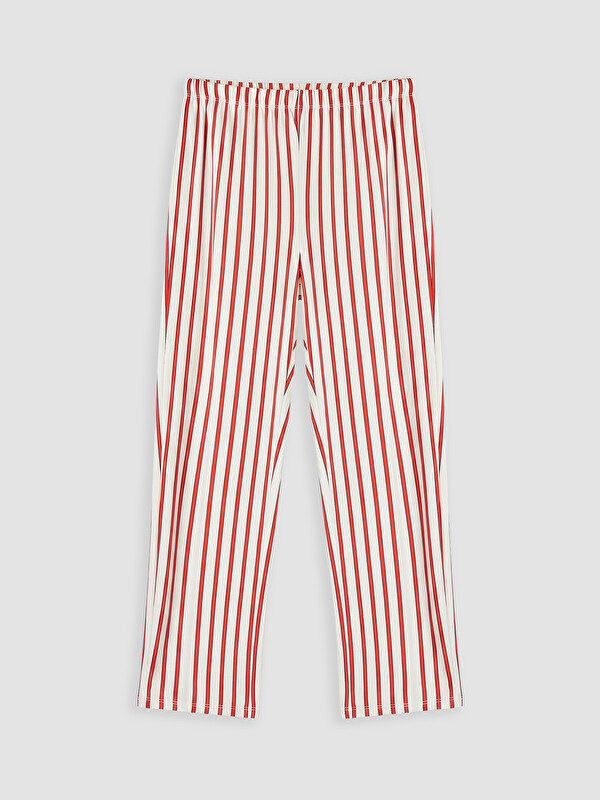 LCW DREAM Beli Lastikli Çizgili Kadın Pijama Alt