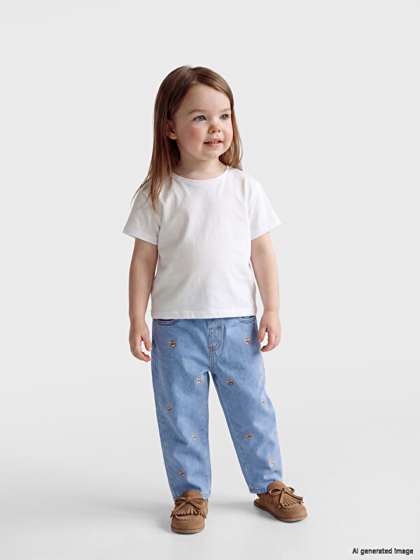 LCW baby Regular Fit Erkek Bebek Nakışlı Pantolon